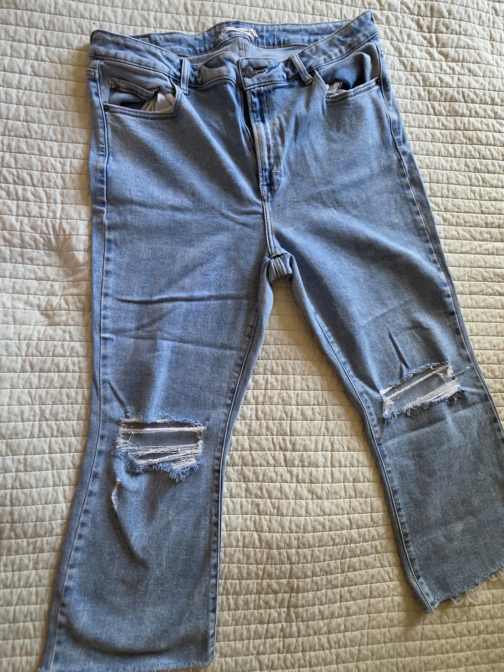 CJLA Kate Lt Carly Jean Los Angeles Light Wash Plus Distressed Wide Leg Jeans